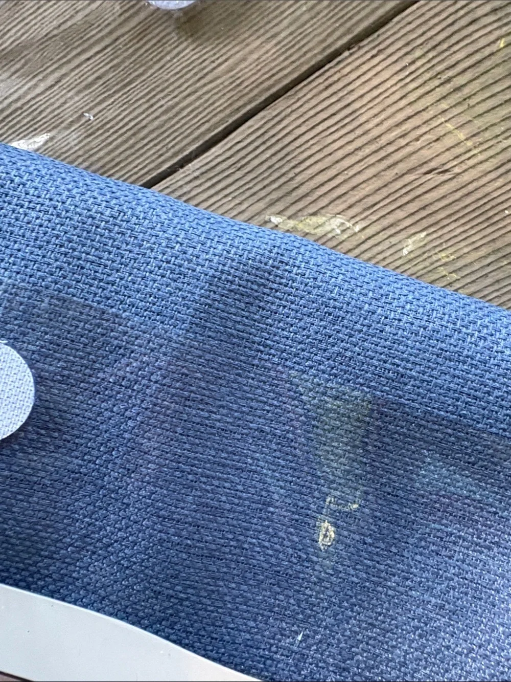 New- Basketweave Denim Blue 70” Round Tablecloth